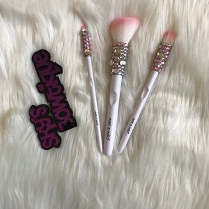 Makeup brush set 3d bling